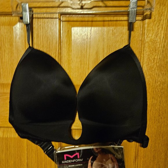 Maidenform Womens Black Plunge Convertible Bra, Size 14 - Picture 1 of 4